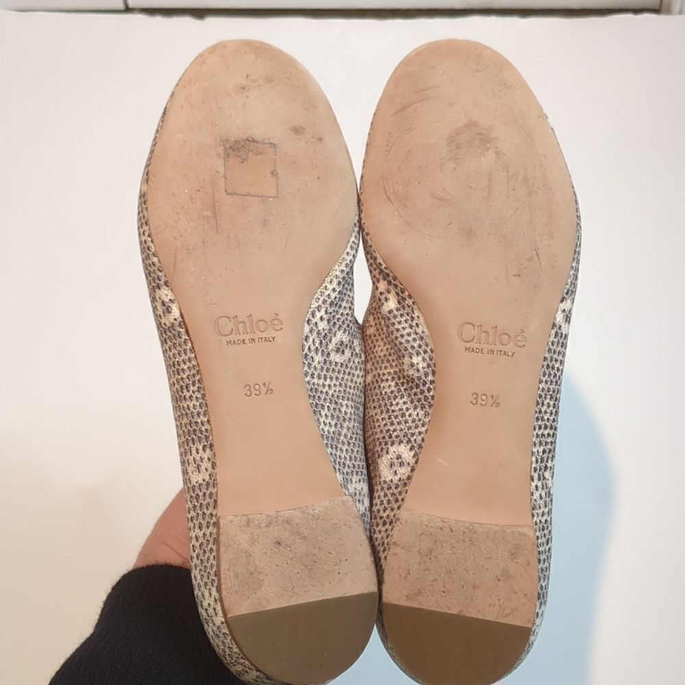 Chloe Lauren snakeskin embossed leather flats - Picture 8 of 9